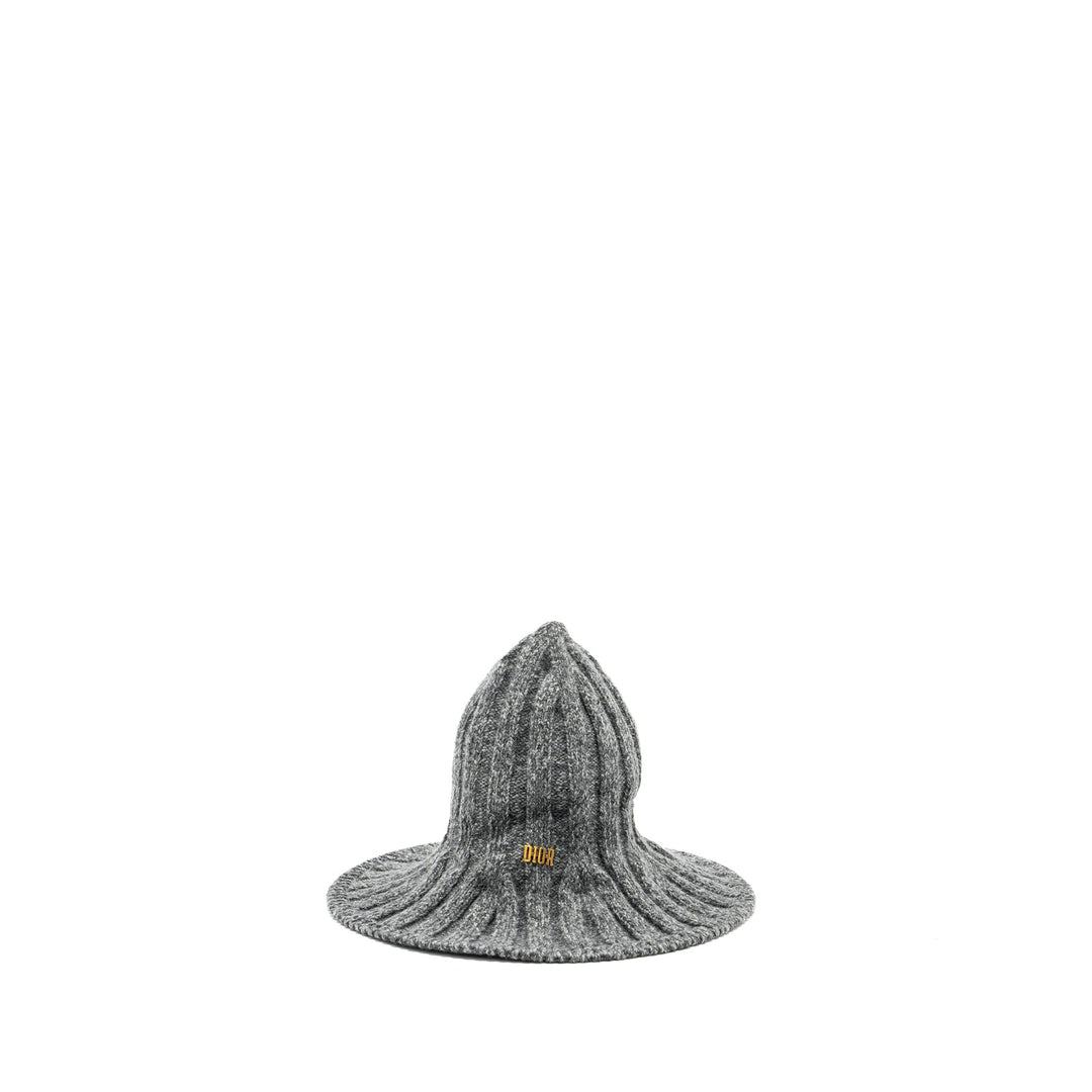 Top quality Dior Letter Logo Wire-Brimmed Beanie Wool Grey