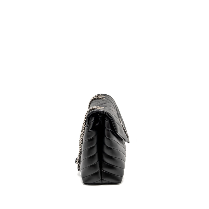 Saint Laurent Medium LouLou Shoulder Bag Calfskin Black SHW