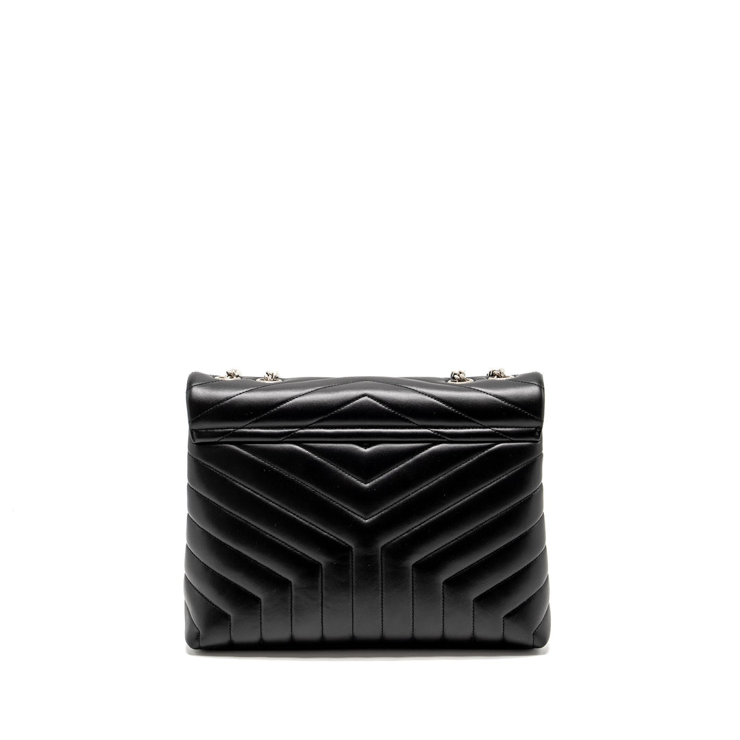 Saint Laurent Medium LouLou Shoulder Bag Calfskin Black SHW
