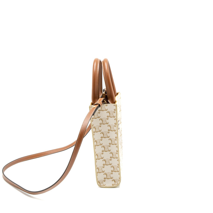 Celine Mini Vertical Caban Triomphe Canvas/Calfskin