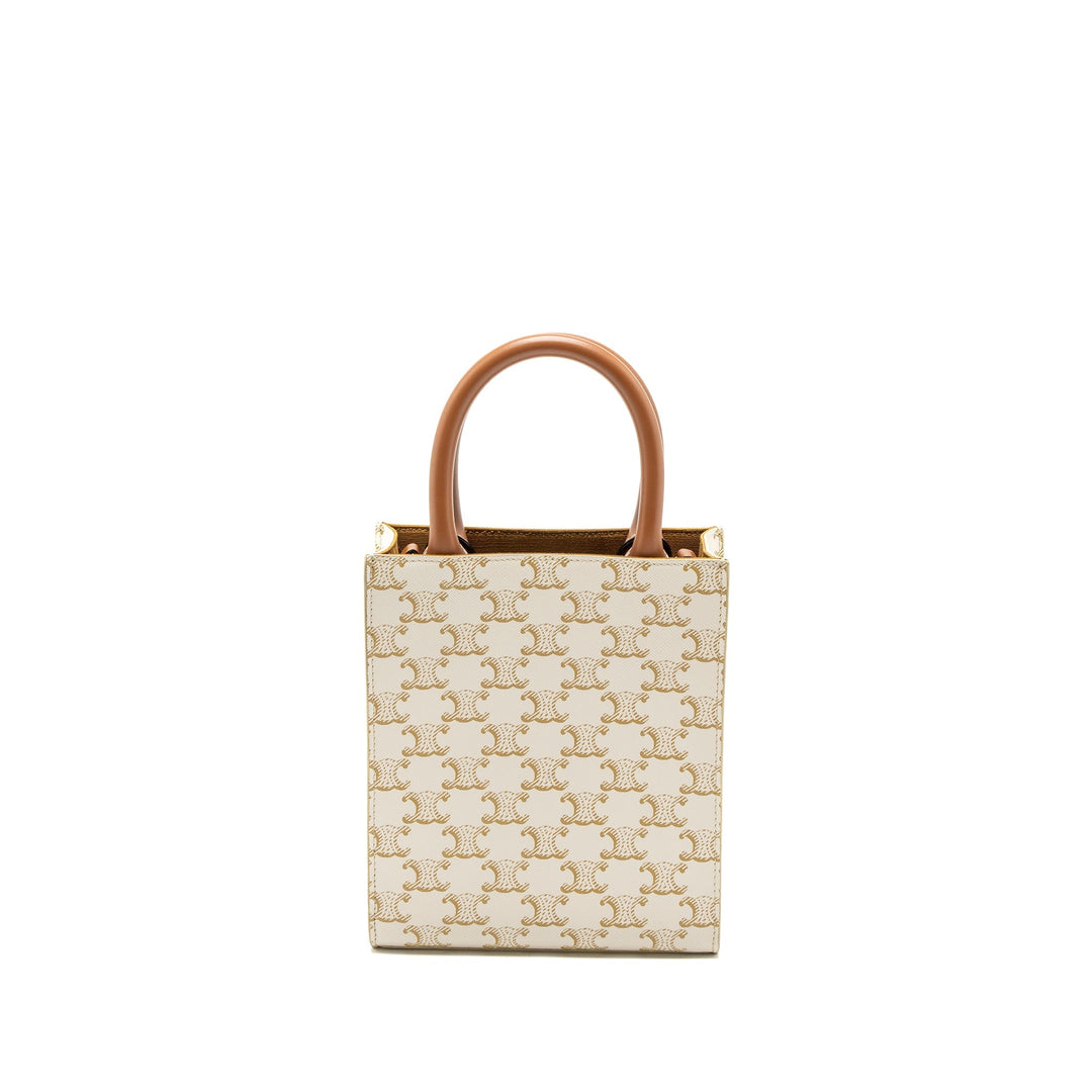 Celine Mini Vertical Caban Triomphe Canvas/Calfskin