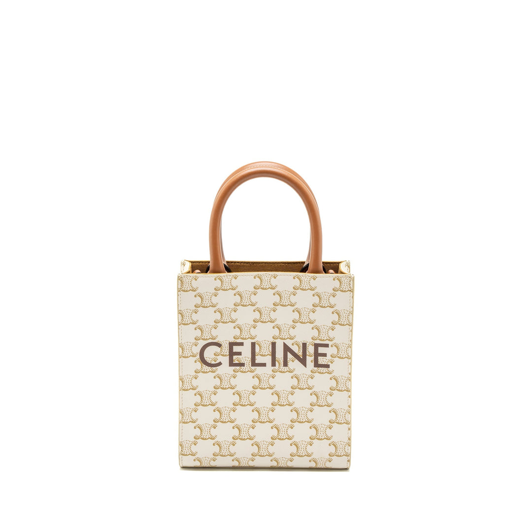 Celine Mini Vertical Caban Triomphe Canvas/Calfskin