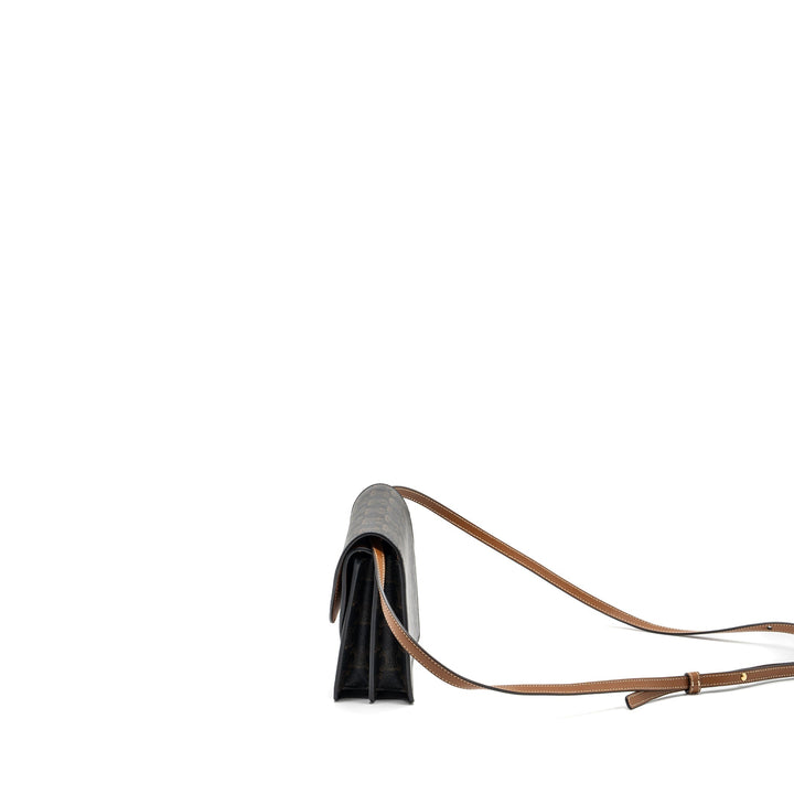 Celine wallet on strap triomphe canvas / leather tan
