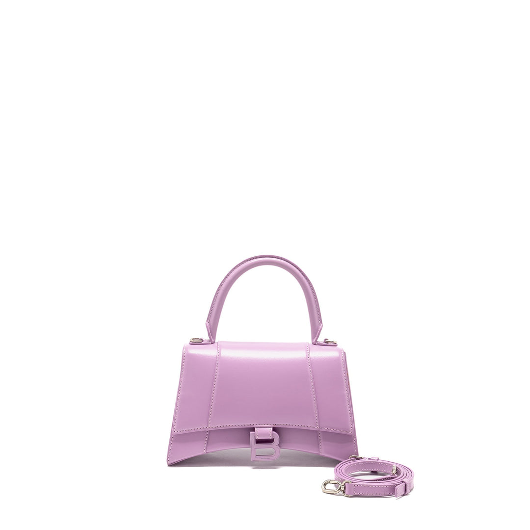 Top Quality Balenciaga Small Hourglass Bag Calfskin Light Purple SHW