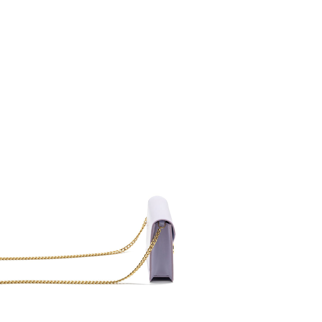 Top Quality Celine Triomphe Wallet on Chain Margo Shiny Calfskin Light Lavender