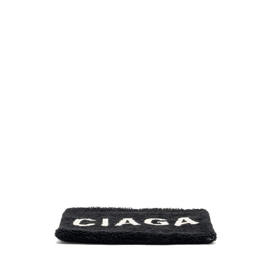 Top Quality Balenciaga zip pouch clutch shearling black/ white SHW