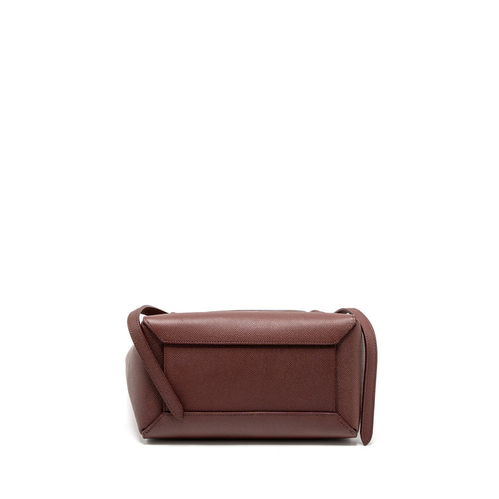 Celine Micro Belt Bag Grained Calfskin Burgundy