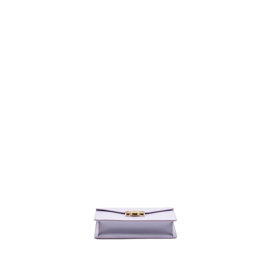 Top Quality Celine Triomphe Wallet on Chain Margo Shiny Calfskin Light Lavender