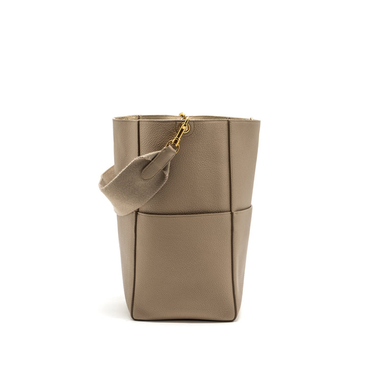 Top Quality Celine Sangle Bucket Bag Calfskin Light Grey