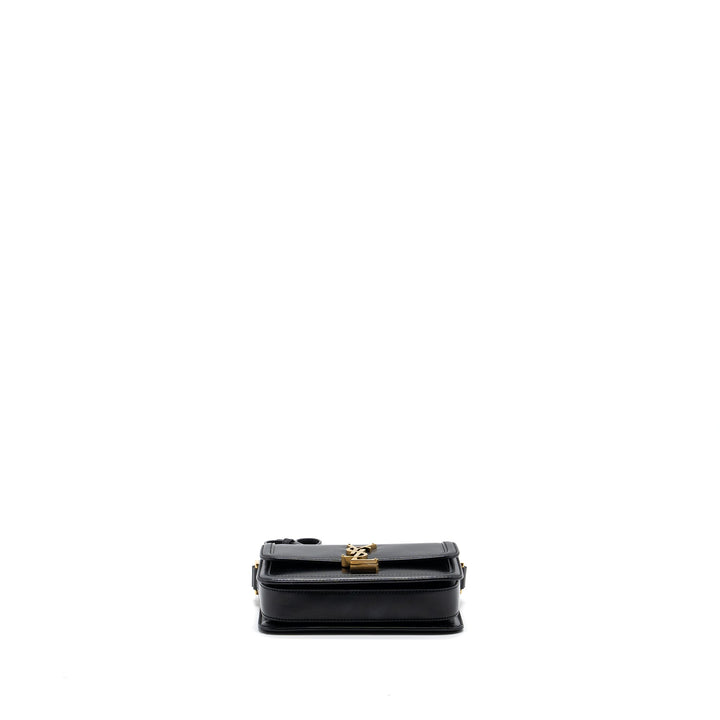Saint Laurent Small Solferino Satchel Crossbody Bag Box Calfskin Black GHW