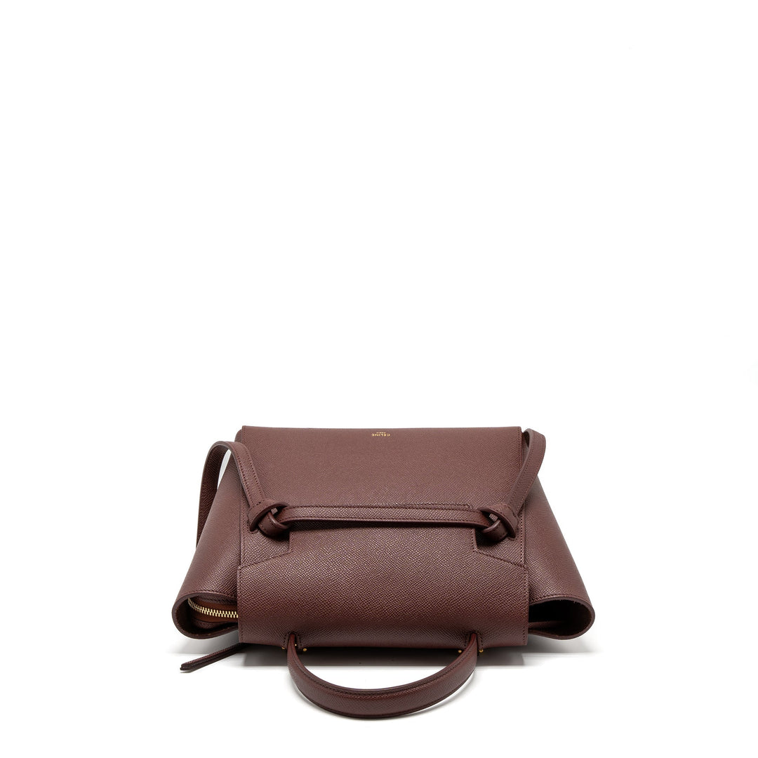 Celine Micro Belt Bag Grained Calfskin Burgundy