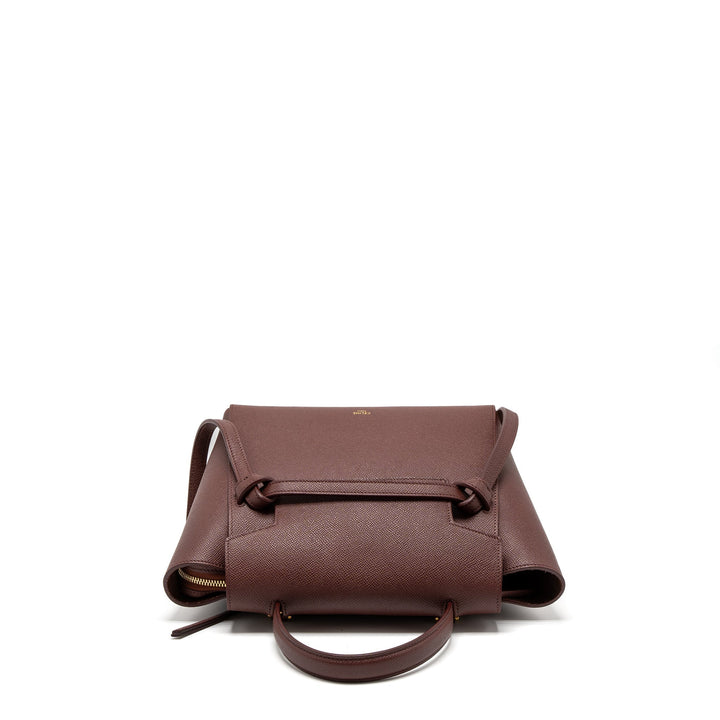 Celine Micro Belt Bag Grained Calfskin Burgundy