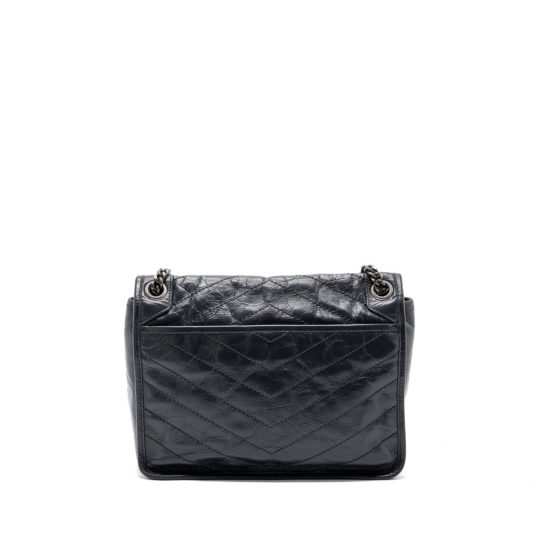 Saint laurent Medium Niki calfskin dark grey SHW