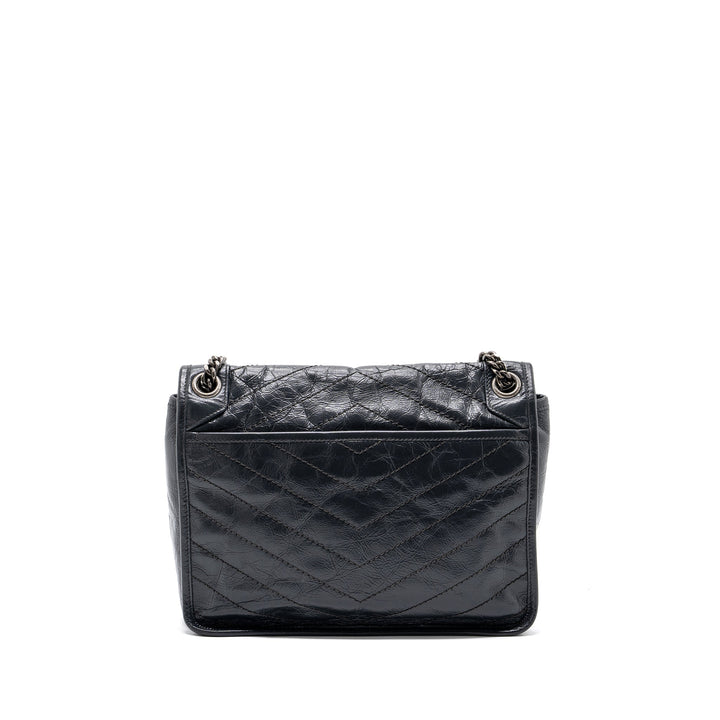 Saint laurent Medium Niki calfskin dark grey SHW