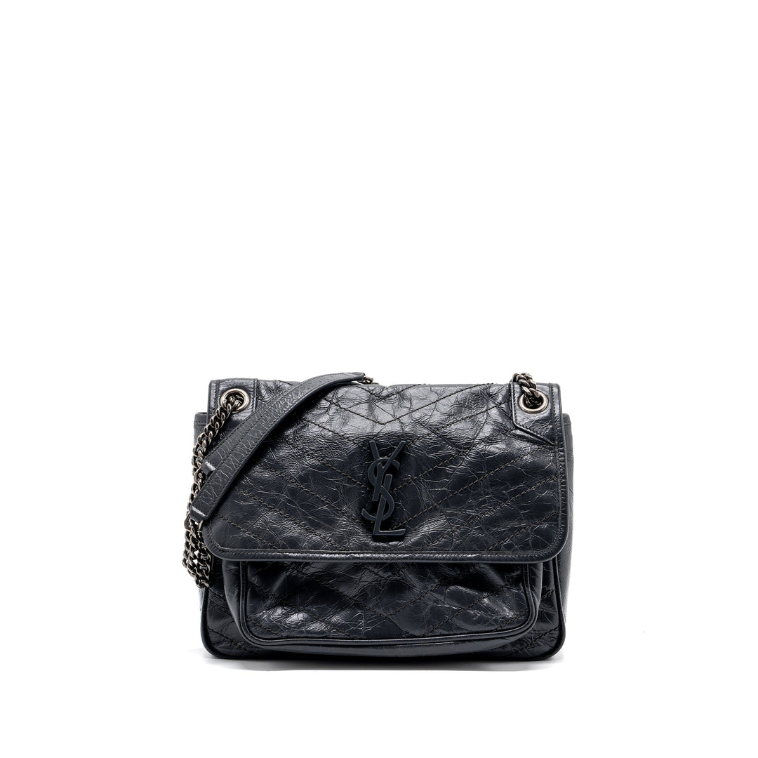 Saint laurent Medium Niki calfskin dark grey SHW