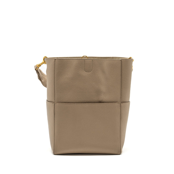 Celine Sangle Bucket Bag Calfskin Light Grey