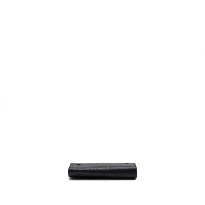 Celine Long Wallet Grained Calfskin Black