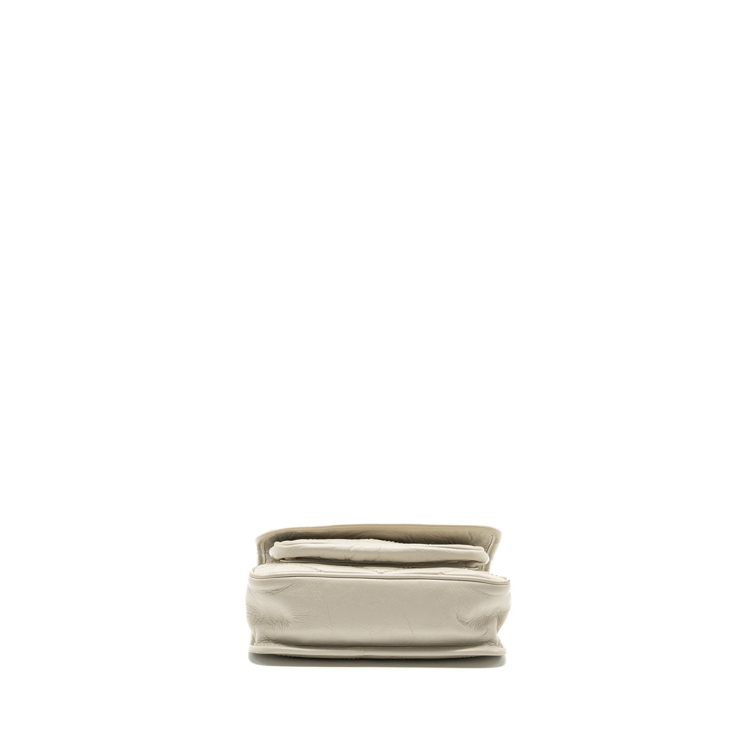 Saint Laurent/YSL Niki Baby Flap Bag Calfskin White SHW