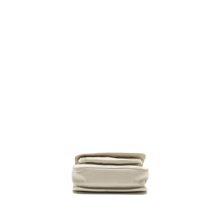 Saint Laurent/YSL Niki Baby Flap Bag Calfskin White SHW