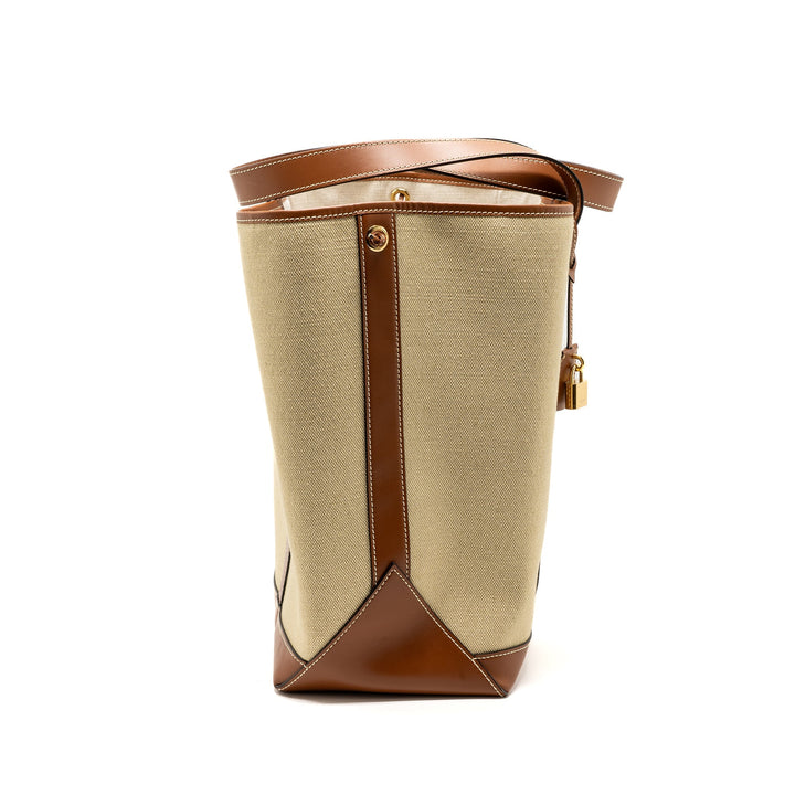 Celine cabas Marin canvas / calfskin natural / tan / multicolour