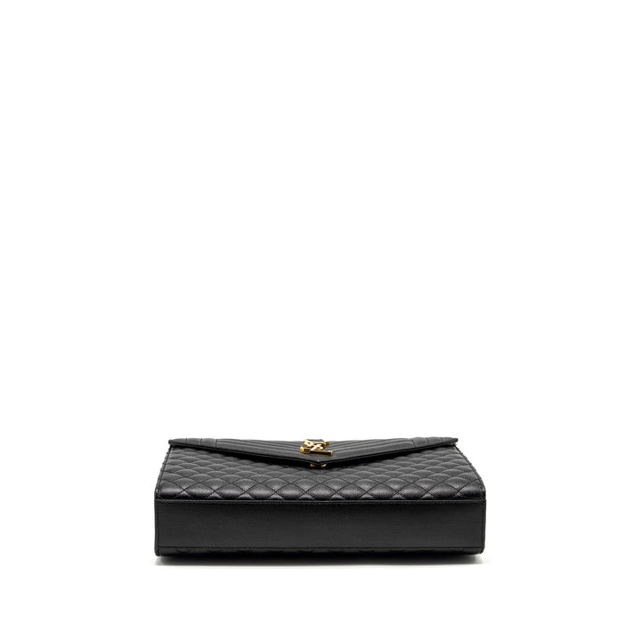 Saint Laurent Large Envelope Bag Calfskin Black GHW