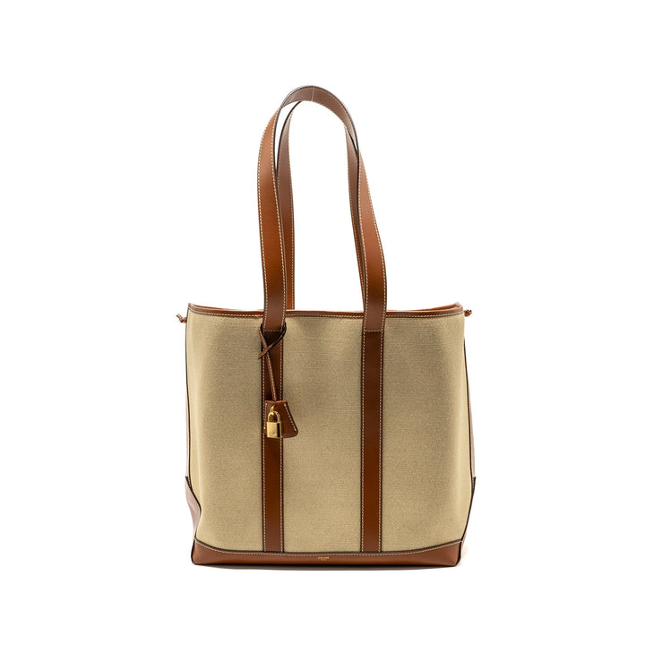 Celine cabas Marin canvas / calfskin natural / tan / multicolour