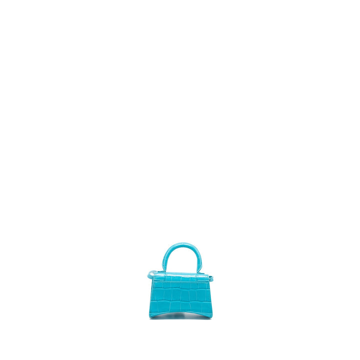 Top Quality Balenciaga Mini Hourglass embossed calfskin blue SHW
