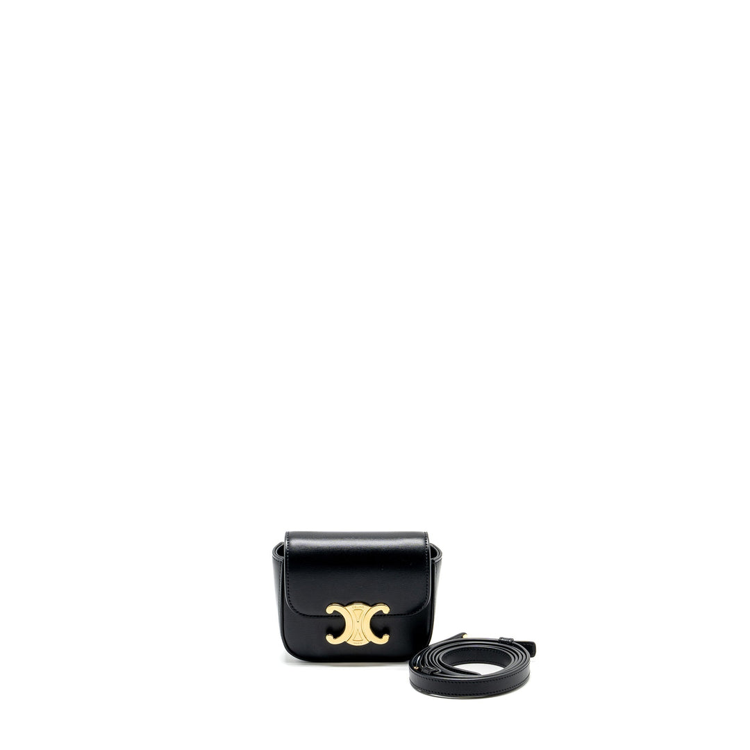 Celine Mini Triomphe Shiny Calfskin Black