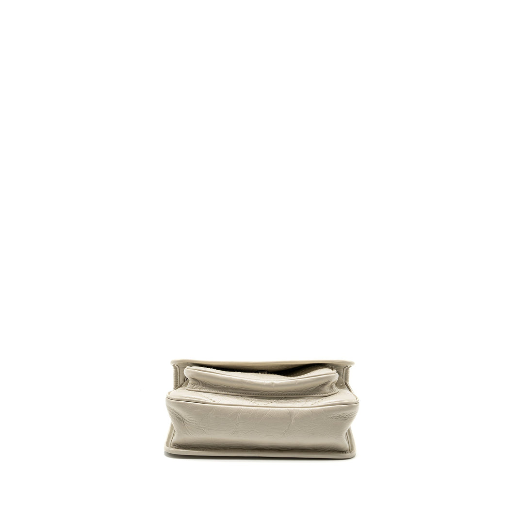Saint Laurent/YSL Niki Baby Flap Bag Calfskin white SHW