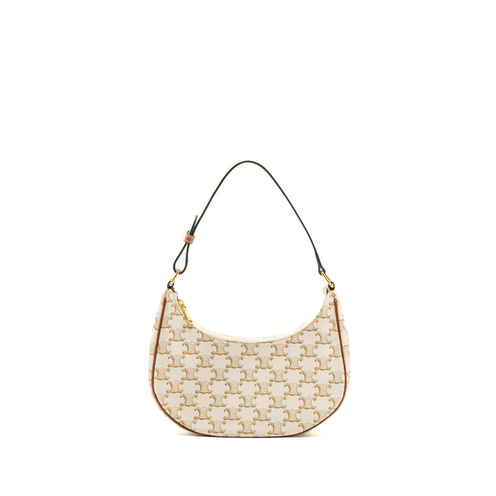 Top Quality Celine Ava bag triomphe canvas / calfskin white