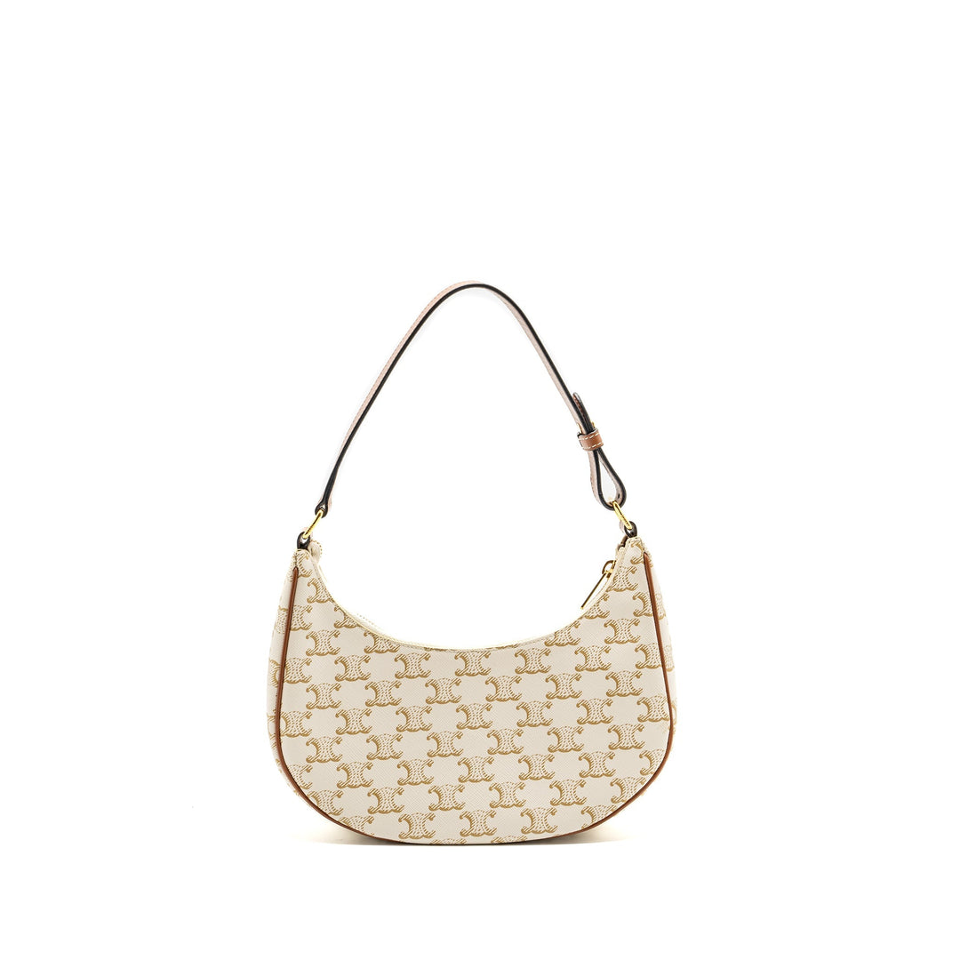 Top Quality Celine Ava bag triomphe canvas / calfskin white