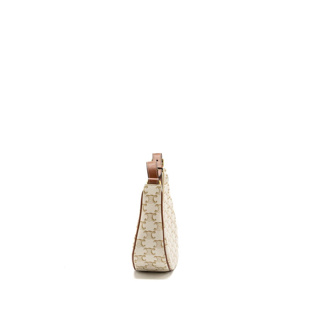 Top Quality Celine Ava bag triomphe canvas / calfskin white
