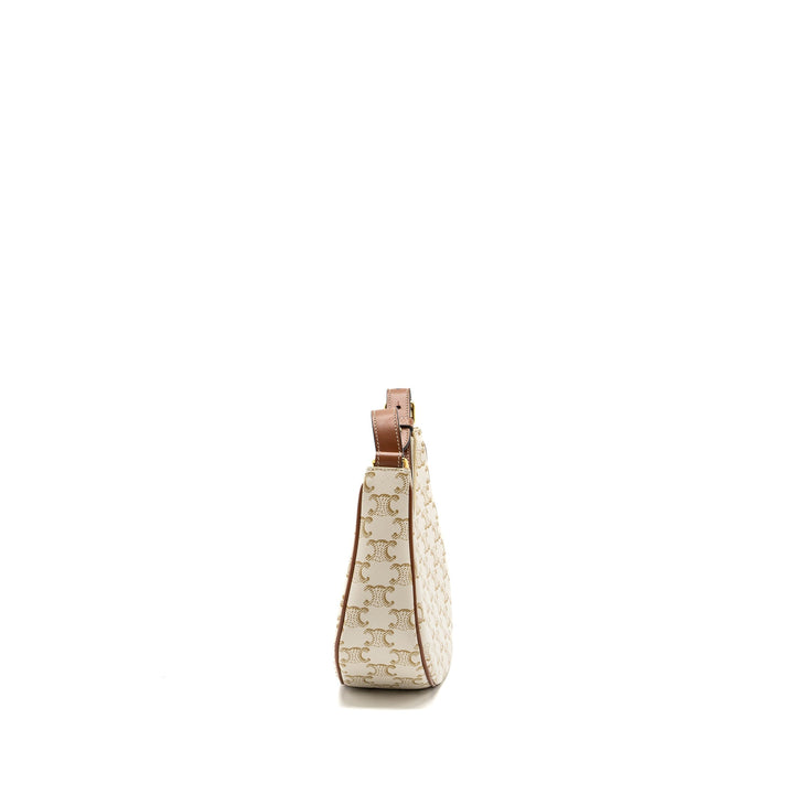 Celine Ava bag triomphe canvas / calfskin white