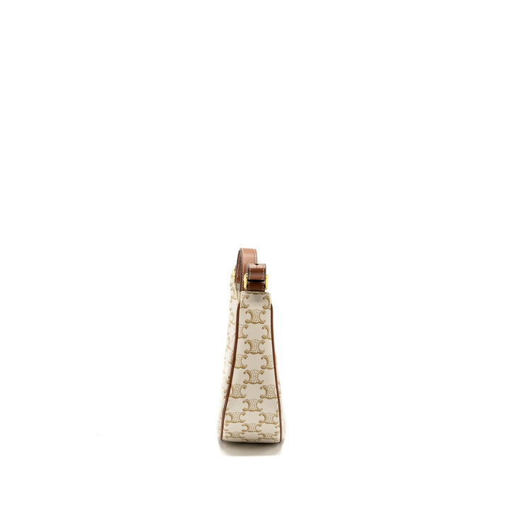 Celine Ava bag triomphe canvas / calfskin white