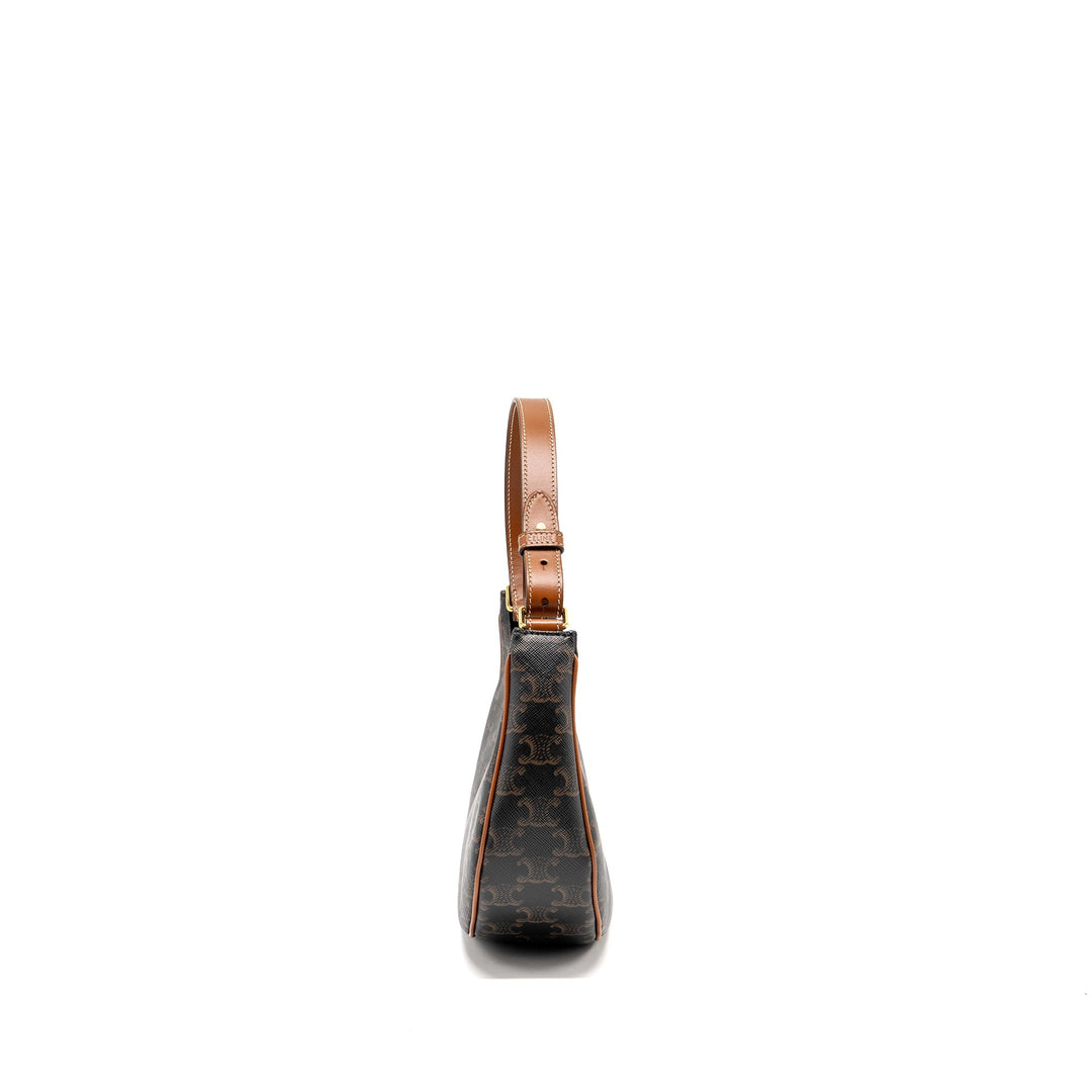 Celine AVA Bag Triomphe Canvas / Calfskin Tan