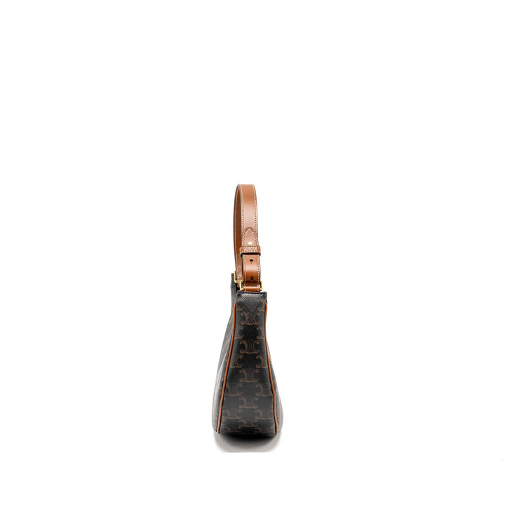 Celine AVA Bag Triomphe Canvas / Calfskin Tan