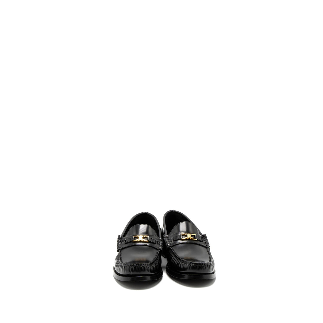 Top Quality Celine Size 37 Luco Triomphe Loafer Calfskin Black