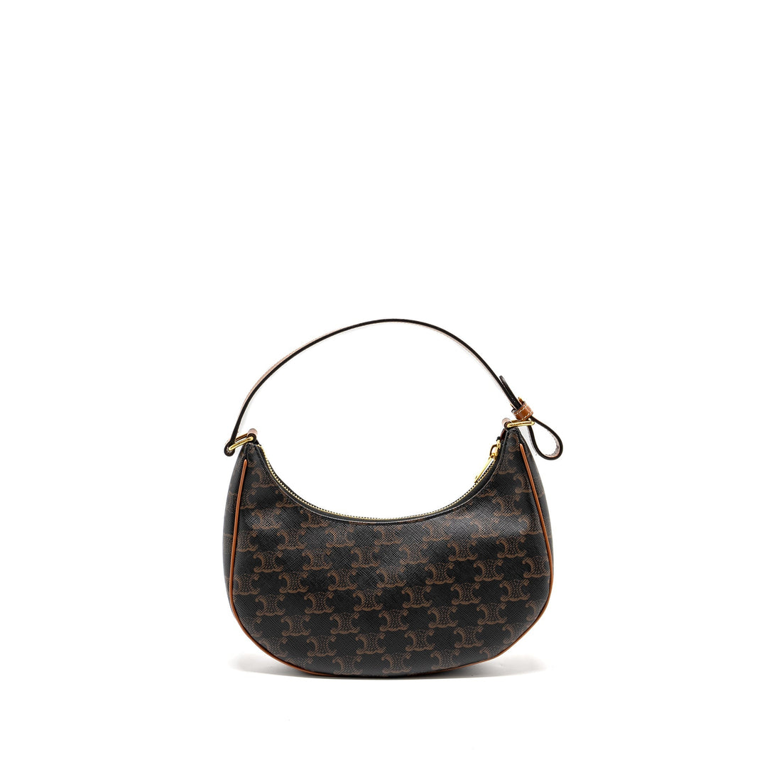 Celine AVA Bag Triomphe Canvas / Calfskin Tan