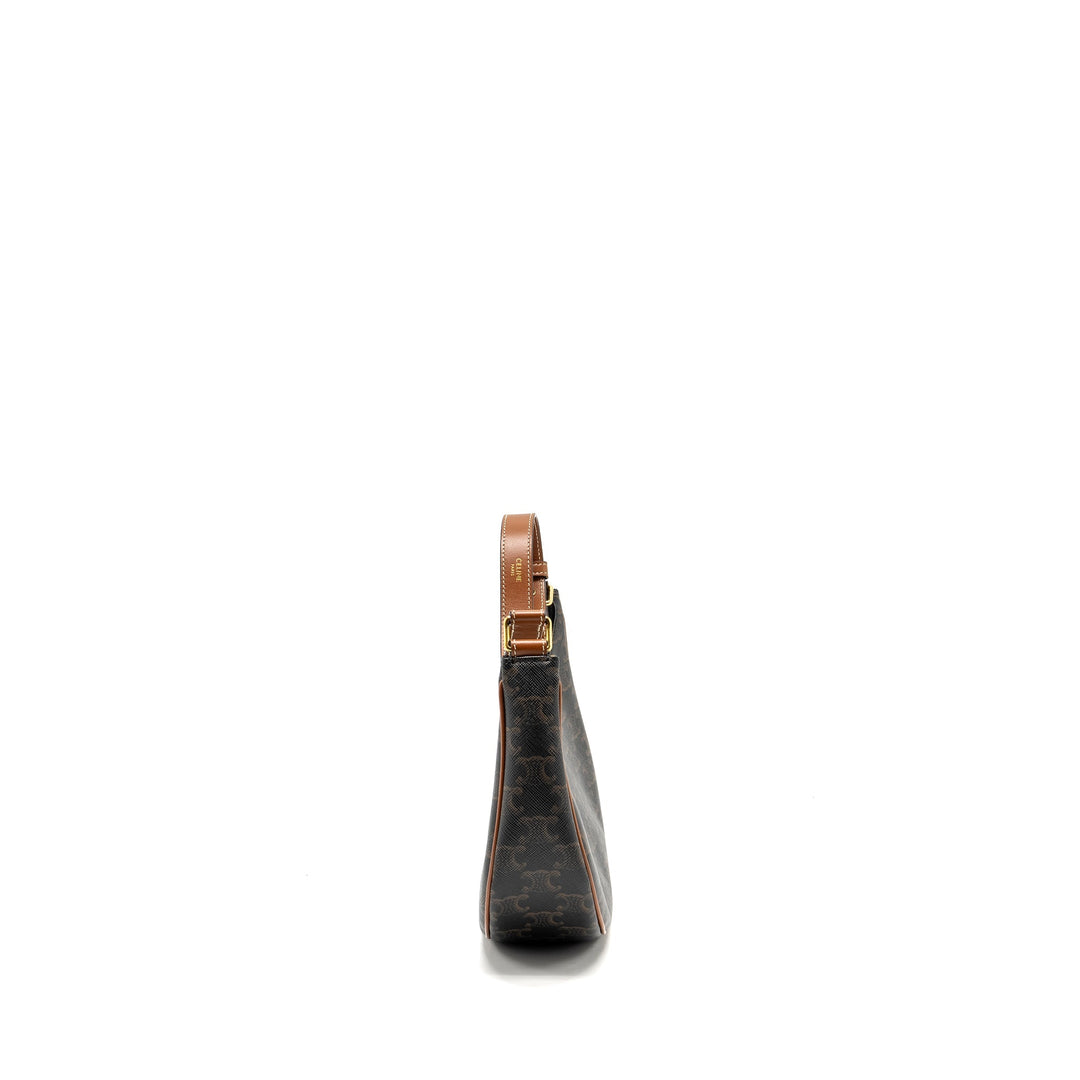 Celine AVA Bag Triomphe Canvas / Calfskin Brown