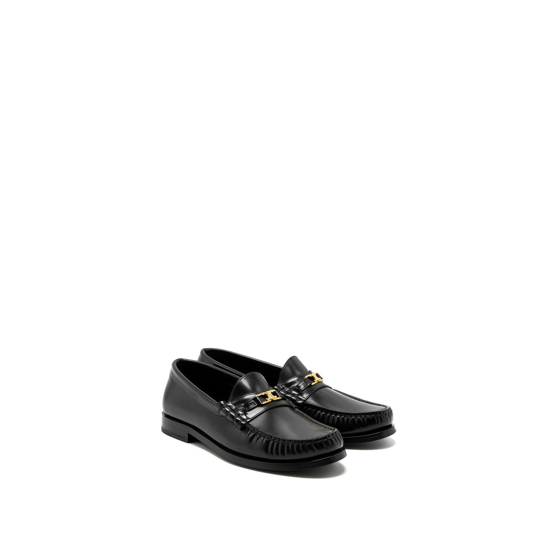 Top Quality Celine Size 37 Luco Triomphe Loafer Calfskin Black