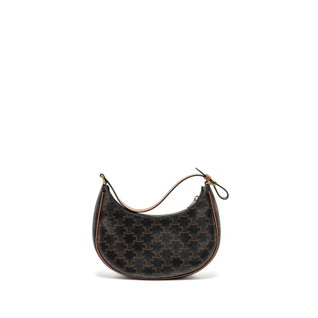 Celine AVA Bag Triomphe Canvas / Calfskin Brown