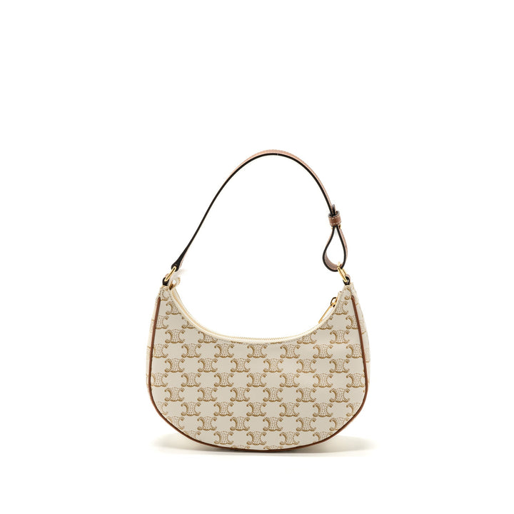 Top Quality Celine Ava Bag Triomphe Canvas/ Calfskin White