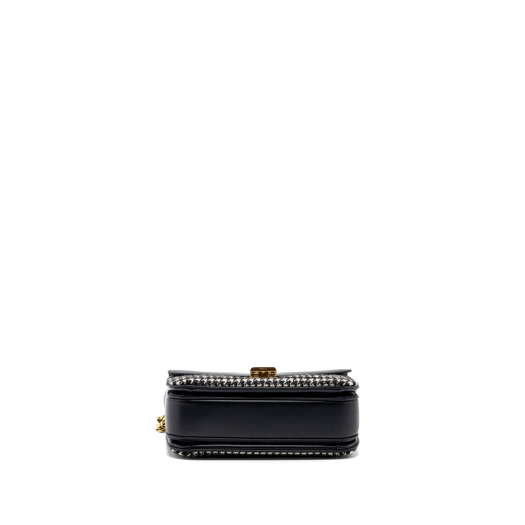 Celine Medium C Bag Tweed/ Leather Black/ White