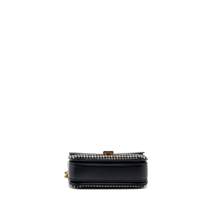Celine Medium C Bag Tweed/ Leather Black/ White