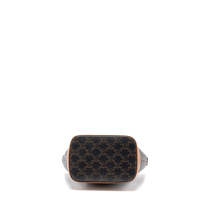 Celine Small Bucket Bag Triomphe Canvas/ Leather