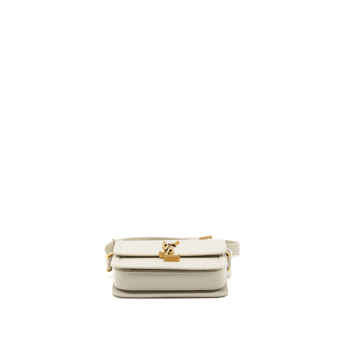 Saint Laurent Small Solferino Satchel Crossbody Bag White GHW