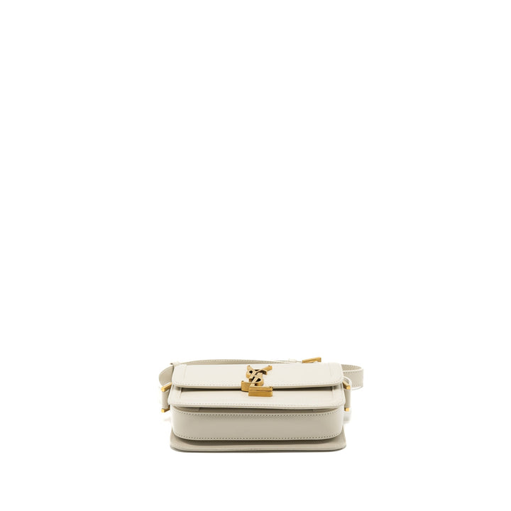 Saint Laurent Small Solferino Satchel Crossbody Bag White GHW