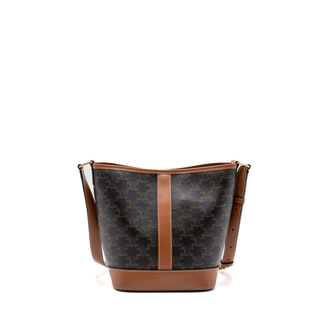 Celine Small Bucket Bag Triomphe Canvas/ Leather