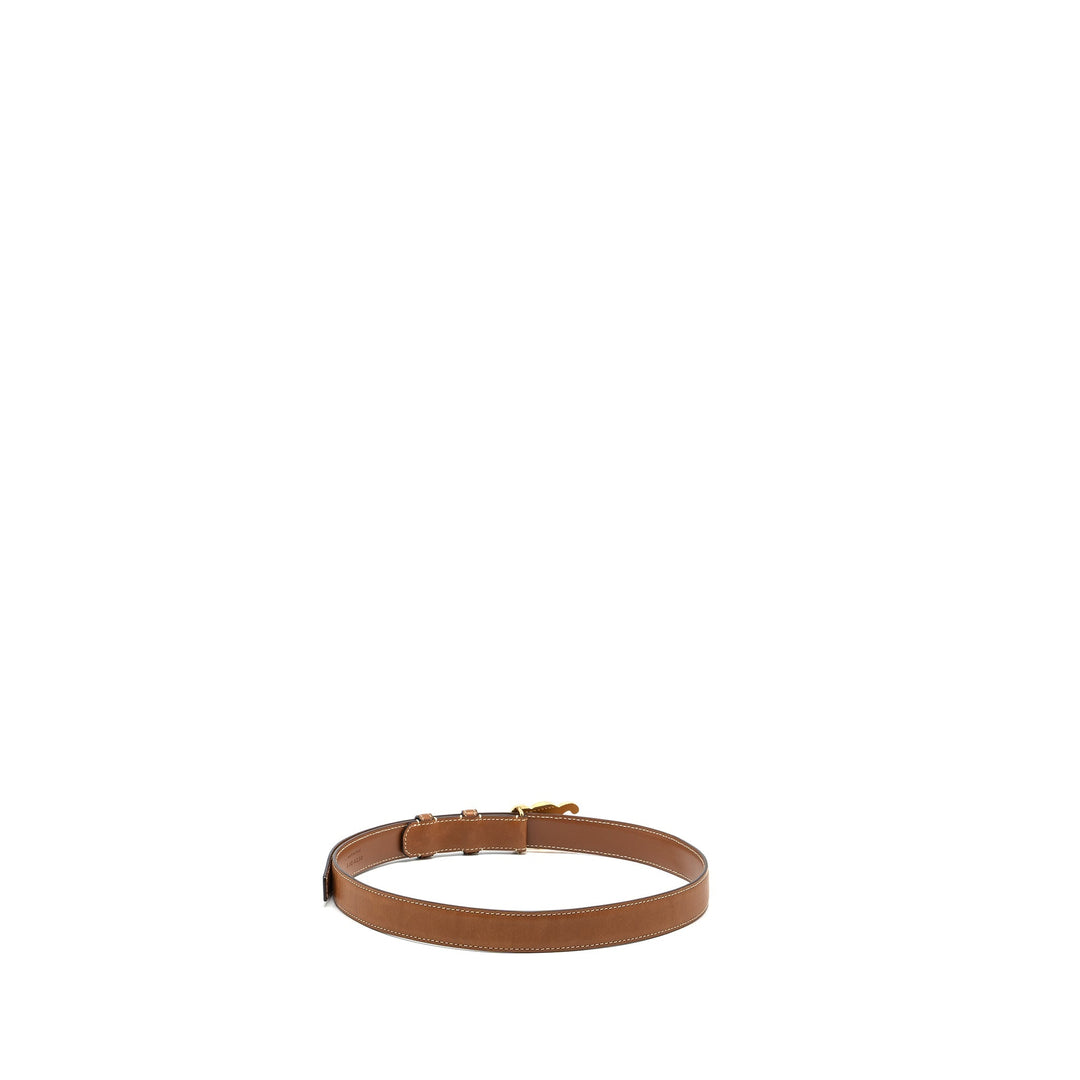 Top Quality Celine size 80 SMALL TRIOMPHE BELT IN NATURAL CALFSKIN TAN