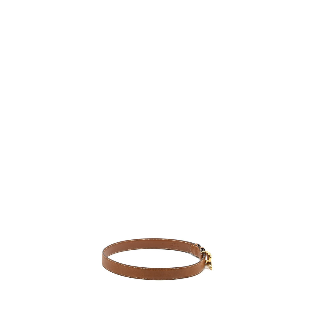 Top Quality Celine size 80 SMALL TRIOMPHE BELT IN NATURAL CALFSKIN TAN